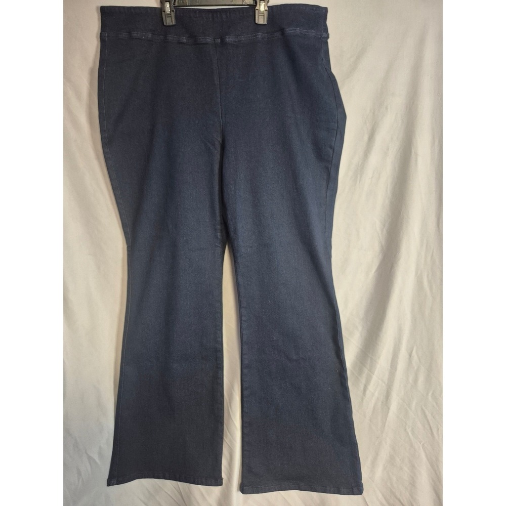 Seven7 Women's Plus Size 22W Dark Wash Pull On Denim Bootcut Jeans